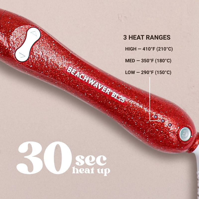 Beachwaver® B1.25 Red Glitter